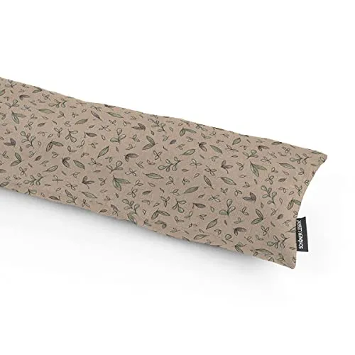 SCHÖNER LEBEN. Zugluftstopper Watercolor Allover Blätter Natur grün – 80cm - Praktischer Zugluftstopper für ein warmes Zuhause! Handgefertigt und waschmaschinengeeignet, schützt er vor kalten Luftzügen und verleiht jedem Raum Stil.