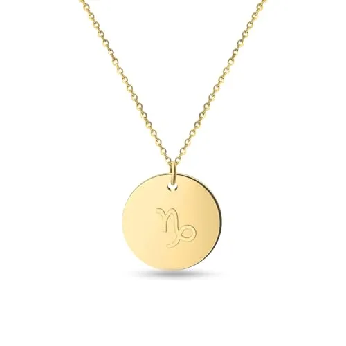 GD GOOD.designs Sternzeichen Kette Gold 18 Karat - Wasserfest I Vergoldete Halskette mit Horoskop Anhänger I Zodiac Necklace aus Edelstahl für Damen