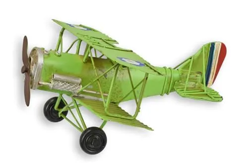 Aubaho Dekoobjekt Doppeldecker Flugzeug im Retro Design - Stilvolles Blechmodell eines Doppeldeckers im nostalgischen Retro-Design. Ideal als dekorativer Blickfang für Zuhause oder Büro, perfekt für Sammler und Liebhaber der Luftfahrt.
