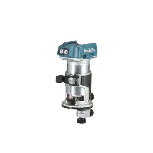 MAKITA 18V Trimmer DRT50ZJX3 - ohne Akku und Ladegerät - Fräsen für präzise Holz- und Kunststoffbearbeitung, mit bürstenlosem Motor für längere Laufzeit und Soft-Start-Funktion für kontrolliertes Arbeiten.