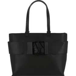 Armani Exchange Women's Essential Susy Shopper - Schwarz mit Logo - Damen-Shopper mit auffälligem Frontlogo, ideal für stilbewusste Frauen, die Funktionalität und Design schätzen.