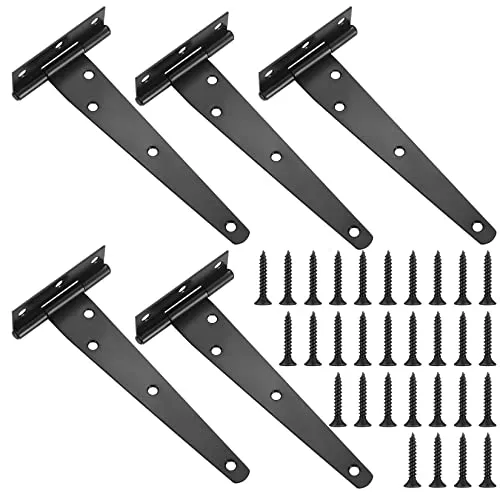 Stück Türscharnier, T-förmige Scharniere, Gartentor Scharnier, Scharnier Edelstahl Schwerlast, Schaniere Klappbar, für Gartentore Scheunentore Schuppentore Schublade, mit Schrauben 5