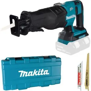 Makita Säbelsäge DJR360ZK - Akku-Säge mit 255mm Schnittleistung - Akku-Säbelsäge für präzises Sägen bis 255mm, bürstenloser Motor für mehr Ausdauer und Lebensdauer, inkl. Koffer und werkzeuglosem Sägeblattwechsel.