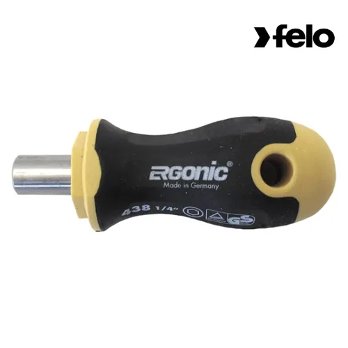 Felo - ERGONIC - Schraubendreher mit 2K-Griff - Stubby- Bithalter 1/4 kurz