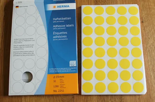 Herma Markierungspunkte 2250 Etiketten rund 19 mm in weiss 1280 Stück