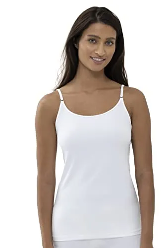 Mey Tagwäsche Soft Shape Damen Spaghetti Tops Weiß L(42) - Unterhemden & BH-Hemden für Damen mit eleganten Spitzen-Details und hohem Tragekomfort durch Bi-Stretch Material, ideal für jeden Tag.