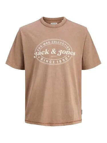 JACK & JONES Jjedover Print Tee Ss Crew Neck in braun von Jack & Jones