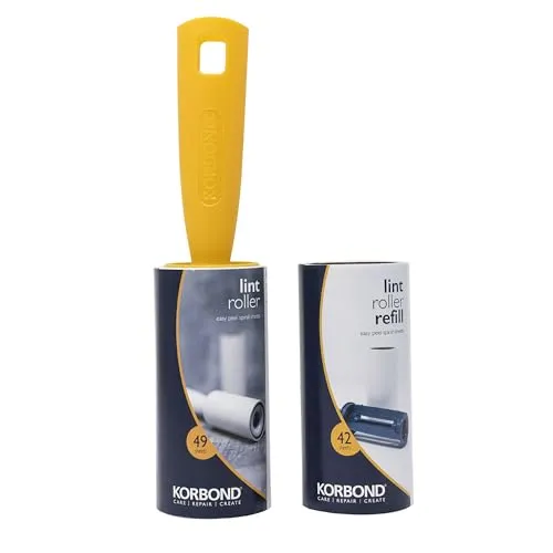 Korbond Fusselrolle & Nachfüllset – Fusselrolle Tierhaare, Tierhaarentferner & Katzenhaarentferner, Fusselbürste, Fusselentferner, Haarroller, Lint Roller, Katzenzubehör, 91 Blatt