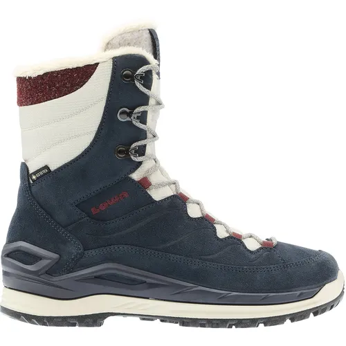 Lowa CALCETA EVO GTX Ws Winterboots 41 EU - Wanderschuhe in navy/beige mit Warmfutter für optimalen Komfort und Wärme an kalten Tagen, ideal für winterliche Abenteuer.