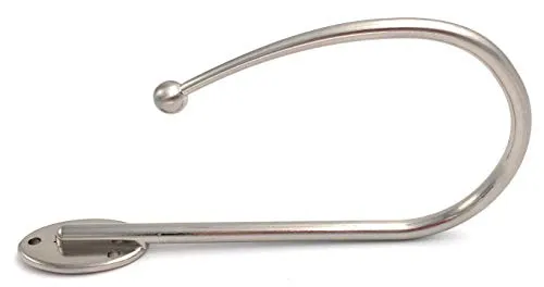 DécoProfi Raffhalter für Vorhänge/Gardinen Edelstahloptik Metall I Hochwertiger Vorhanghalter/Gardinenhalter für die Wand I Dekorativer Schraubhaken für Gardinen I 1 Stück