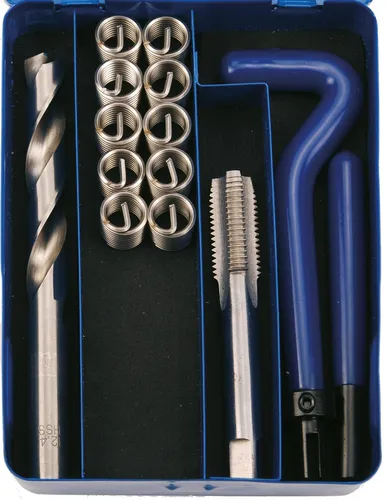 BGS Gewinde-Reparatursatz M12 x 1,25 - 14-tlg. - Gewindebohrersatz 2-teilig für präzise Gewinde-Reparaturen, ideal für Werkstätten und Heimwerker mit M12 x 1,25 Gewinden.