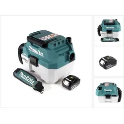 Makita DVC 750 LG1X3 Akku Staubsauger - Nass- und Trockensauger, tragbar mit 18 V Leistung und 6,0 Ah Akku für flexible Anwendungen ohne Kabelsalat.