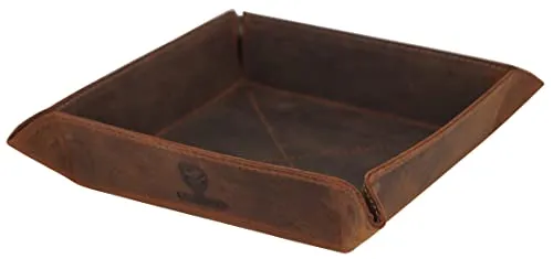 GERMANUS Taschenleerer Ablage Leder braun