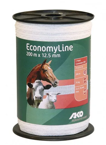 Kerbl Weidenzaun 2 Stück 200 m EconomyLine Weidezaunband 12,5 mm - Praktisches 2er Set EconomyLine Weidezaunband mit 200 m Länge. Ideal für kurze Zäune und Portionsweiden. Hohe Bruchlast von 75 kg für zuverlässige Einzäunung.