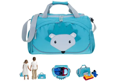ELEPHANT Kindersporttasche Türkis/Igel 356 - Kindertasche in fröhlichem Design, ideal für kleine Sportler und Ausflüge, mit viel Stauraum für Spielzeug und Sportgeräte.