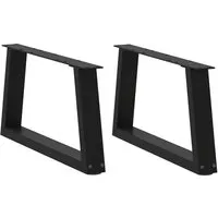 vidaXL Couchtischbeine V-Form 2 Stück Schwarz 70x(30-31,3) cm Stahl - Tischbeine für Couchtische, aus robustem pulverbeschichtetem Stahl, modernes Design mit klaren Linien und einfacher Montage dank vorgebohrter Löcher und Schrauben.