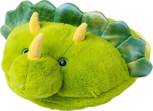 Fußwärmer Kuschelwarmies Kuschelfreunde Wärmekissen Stofftier Kuscheltier Hausschuhe (Dino, Fußwärmer 35 cm x 26cm)