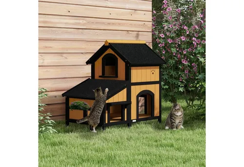 PawHut Katzenhaus aus Tannenholz