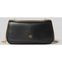 CALVIN KLEIN CK Convertible Chain Small Bag - Elegante Umhängetasche aus Lederimitat in Schwarz mit antique light gold Details, ideal als Abend- oder Partytasche. Praktische Umhängekette und Steckfächer für einfachen Zugriff.