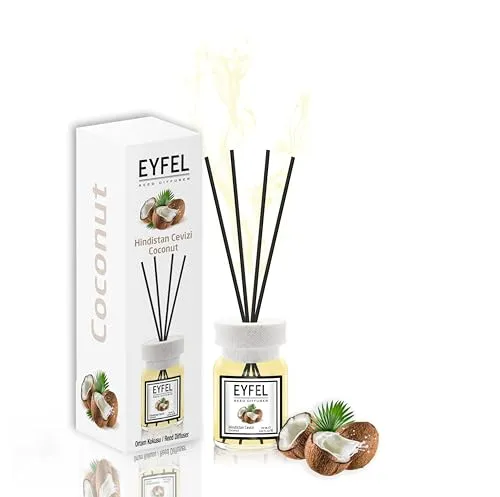 EYFEL Schilf-Diffusoren für zu Hause, 120 ml, Kokosnuss-Öl-Diffusor-Set, Badezimmer-Öl-Diffusoren, Duftstäbchen, Öl-Diffusoren für Badezimmer