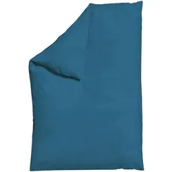 Schlafgut Bettdeckenbezug Knitted Jersey Blau 135-140x200 cm - Bettwäsche aus schadstoffgeprüften Materialien, atmungsaktiv und pflegeleicht. Ideal für einen gesunden Schlaf und mit Oeko-Tex® Zertifizierung.