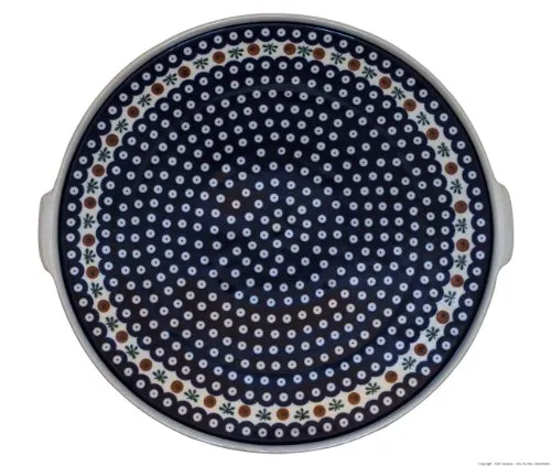 sehr große Bunzlauer Keramik Tortenplatte Ø 40,0 cm im Dekor 41