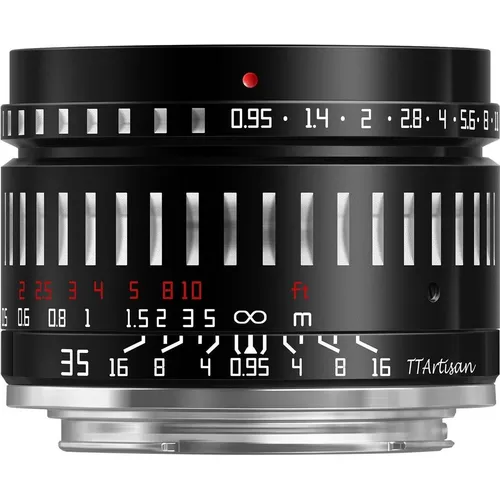 TTArtisan 35 mm F0,95 Objektiv für Fuji X Mount - Objektiv für spiegellose Kameras, große Blende F0,95 für beeindruckende Aufnahmen bei schwachem Licht und hervorragendes Bokeh für kreative Effekte.