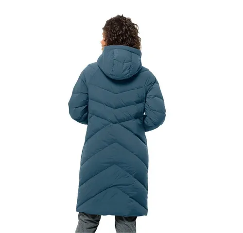 Jack Wolfskin Daunenmantel MARIENPLATZ COAT W RDS blau XL (46) - Funktionsjacke, wasserabweisend und winddicht, perfekt für kalte Tage mit wärmender Entendaunenfüllung und nachhaltiger Herstellung.