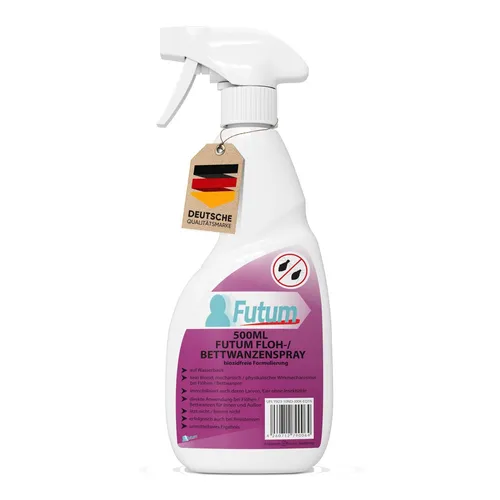 FUTUM Insektenspray - Biozidfreies Anti-Bettwanzen-Spray - Insektizide mit biozidfreier Formulierung, wirkt schnell gegen Bettwanzen, Flöhe und andere Schädlinge, ideal für Innen- und Außenbereiche.