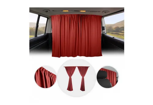 OMAC Autosonnenschutz Gardinen Fahrerhaus Abtrennung Camping Sonnenschutz Rot 130x180, 15 x 15 cm, (2-St), Sonnenschutz, Hitzeschutz, Faltbar,Aufrollbar