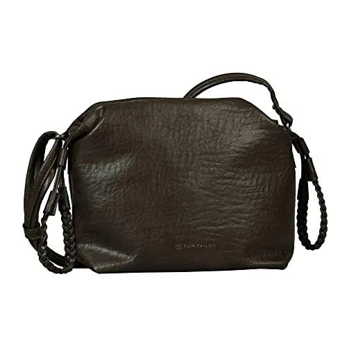 TOM TAILOR Umhängetasche Liza - Stylische Umhängetasche in Dunkelbraun mit verstellbarem Schulterriemen, geräumigem Hauptfach und flexibler Formanpassung durch Zugbänder – ideal für modebewusste Frauen.