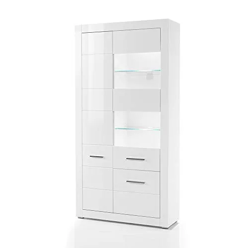 Lomadox Hochglanz Standvitrine mit Beleuchtung von Lomadox