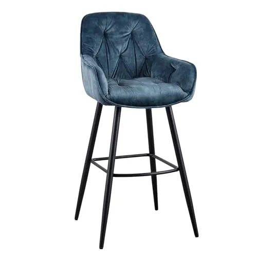 Riess-Ambiente Barhocker MILANO petrol/schwarz in petrol von Riess-Ambiente