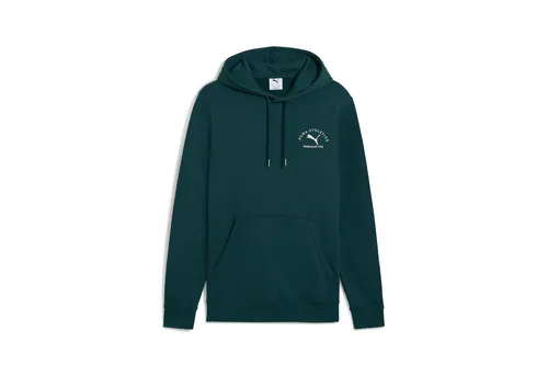 Puma Class Graphic Hoodie FL - Grün Terrain XL - Herren Hoodie aus weichem Fleece, hergestellt aus 50% recycelten Materialien. Ideal für Sport und Freizeit, mit Kängurutasche und nachhaltigem Design.