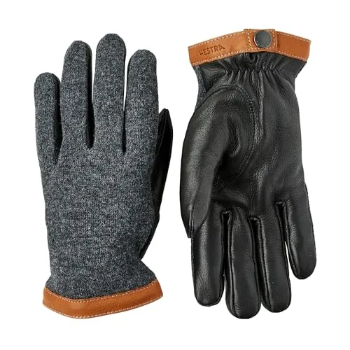 Hestra Deerskin Wool Tricot Herrenhandschuhe - Winter- und Herbstschutz - Elegante Lederhandschuhe mit atmungsaktivem Futter aus hochwertiger Wolle. Ideal für kalte Tage, sorgen sie für warmen Tragekomfort und stilvollen Schutz.