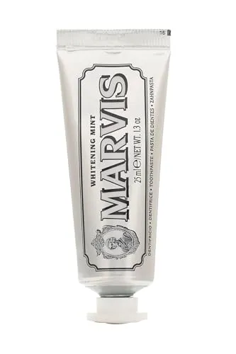 Marvis Whitening Smokers Mint Zahnweisser-Zahnpasta - Zahnpasta für Raucher, 25 ml, intensiv weißende Effekte, entfernt Tabakflecken und stärkt den Zahnschmelz für ein frisches Lächeln.