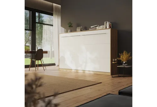 SMARTBett Schrankbett Standard 120x200cm Wildeiche - Schrankbett für flexiblen Schlafplatz, inkl. Lattenrost und Gasdruckfedern – ideal für kleine Räume und Gästezimmer.