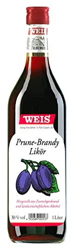 Weis Prune-Brandy-Likör | Zwetschgenbrandy | aus der Elztalbrennerei | 1l. Flasche