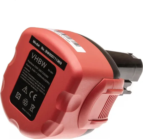 vhbw Akku Ersatz für Bosch 2 607 335 260, 2 607 001 380, 2 607 335 373, 2 607 335 272, 2 607 335 271 für Werkzeug (3300 mAh, NiMH, 9,6 V)