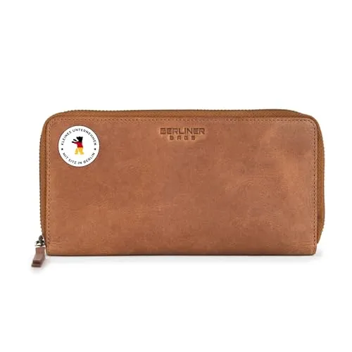 Berliner Bags Vintage Geldbörse Margo - Damen-Geldbörse aus hochwertigem Rindsleder mit TÜV-geprüftem RFID-Schutz, Platz für 12 Karten und inkl. Geschenk-Box – ideal für Stilbewusste!