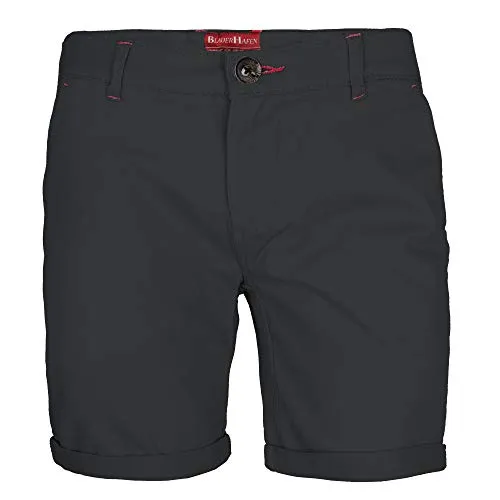 BlauerHafen Herren Stretch Chino Shorts Slim Fit Bermuda Kurze Hose Strecken-Baumwolle (W38 (Taille: 99-101cm), Dunkelgrau)