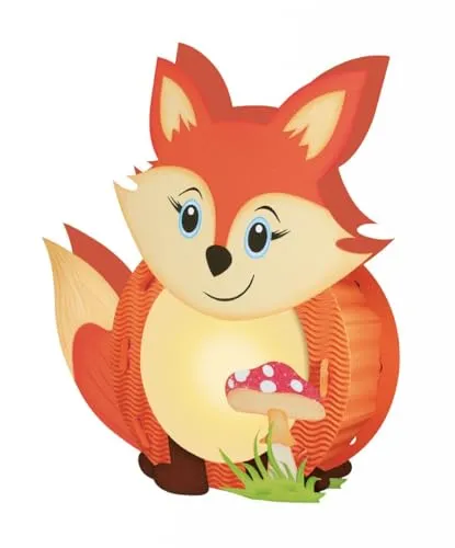 URSUS Laternenzeit Laternen-Bastelset rund Fuchs 2 - Bastelset für Laternen mit 21,8 cm Durchmesser, Made in Germany und komplette Materialien für kreative Projekte