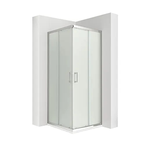 MOG Duschkabine mit Schiebetüren 90x90 cm - Eckdusche mit 6mm satiniertem ESG Glas und EASY-Clean Funktion – ideal für Ihr Badezimmer. Mit 16 Rollen für leichtes Öffnen und Schließen, inklusive Montagematerial und Anpassungsmöglichkeiten für schiefe Wände.