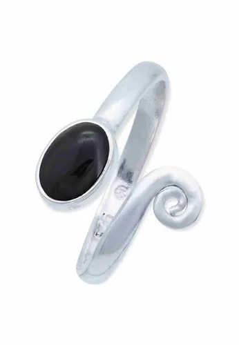 Eleganter Ring aus 925 Silber mit Onyx für Damen von mantraroma