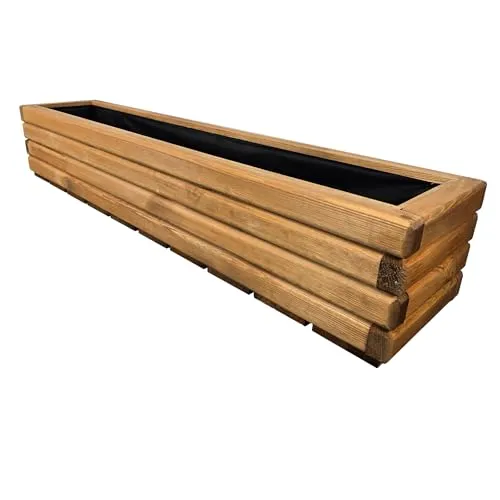 HolzGarden Pflanzkübel Rechteckig 118x25x25 cm – Wetterfest und Robustes Design