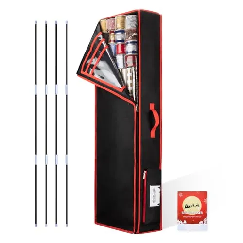 BRANTMAKER Geschenkpapier Aufbewahrungstasche Organizer (102,87 x 35,56 x 15,24 cm) mit Oxford-Gewebe für Weihnachten Geburtstag Geschenkpapierrollen Zubehör