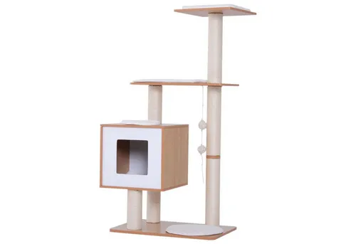 PawHut Katzenkratzbaum mit Liegefläche und Spielbällen