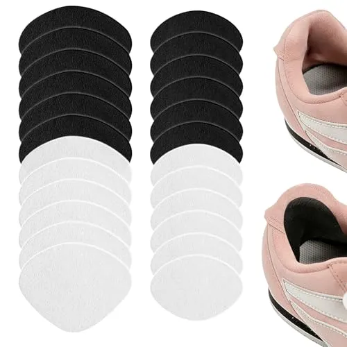Stück Sneaker Reparatur Patch, 12 Paar Fersenpolster, Lederschuhe, High Heels Innen-Fersenschutz, Selbstklebende Fußkissen Pads Schuhfersenreparatur, Reduzieren Reibung (Schwarz, Weiß) 24