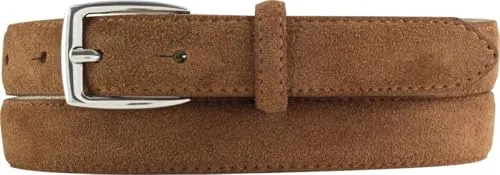 BELTINGER Italienischer Veloursleder-Gürtel 25 mm für Damen in silber von BELTINGER