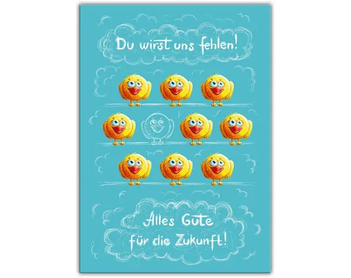 JUNAPACK Abschiedskarte mit Umschlag XXL A4 lustige Klappkarte Jobwechsel Kündigung Kollegen, Edle A4-Klappkarte mit UV-Lack, viel Platz und passendem Umschlag